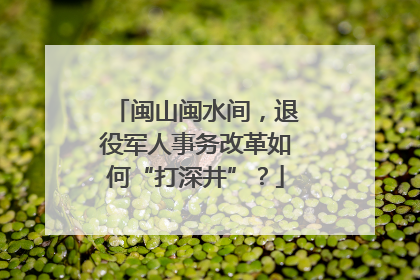 闽山闽水间，退役军人事务改革如何“打深井”？